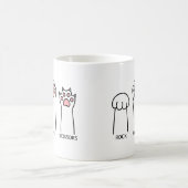 Mug Funny Cat Rock Papier Ciseaux Mème Jeu Humour Art (Centre)