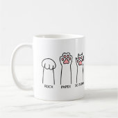Mug Funny Cat Rock Papier Ciseaux Mème Jeu Humour Art (Gauche)