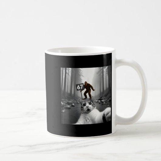 Mug Funny Cat Selfie With Bigfoot 67 Six Seven Meme Me (Droite)