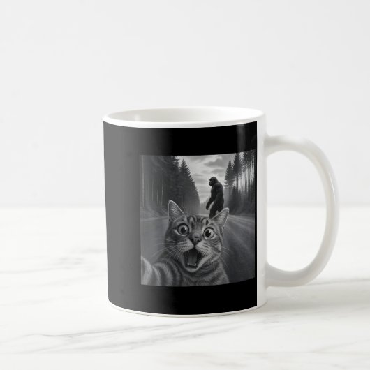 Mug Funny Cat Selfie With Bigfoot Cat Lovers For Men W (Droite)
