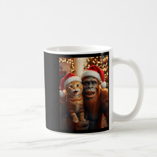Mug Funny Cat Selfie With Bigfoot Christmas Sasquatch (Droite)