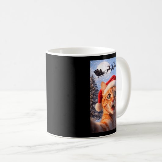Mug Funny Cat Selfie With Santa Claus Christmas Men Wo (Devant droit)