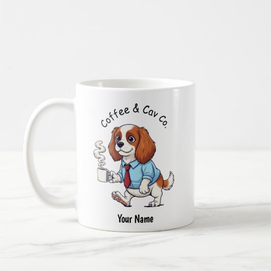 Mug Funny Cavalier King Charles Business Suit Coffee  (Gauche)