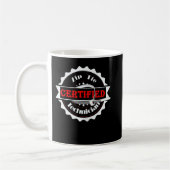 Mug Funny Certified Zip Cravate Technicien Mécanicien  (Gauche)