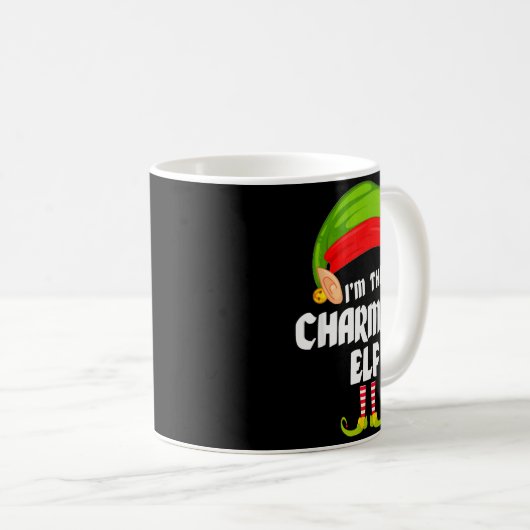 Mug Funny Charming Elf Matching Family Group Pj Christ (Devant droit)