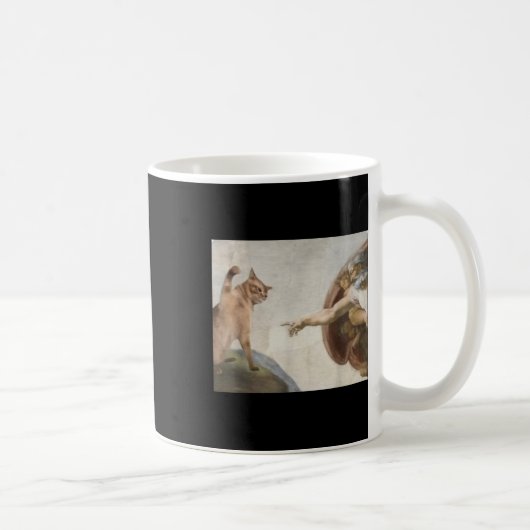 Mug Funny Chat Dieu Création De Mème Adam Michelangelo (Droite)