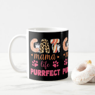 Mug Funny Chat Mama Vie Empreinte de léopard Purrfect 