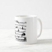 Mug Funny Chat Music Note, Cadeau Pour Piano Player, M (Devant droit)