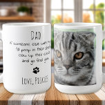 Mug Funny Chat Papa Personnalisé Animaux de compagnie<br><div class="desc">Surprenez le Chat Papa cette Fête des pères, son anniversaire ou toute occasion avec ce super mignon et drôle chien papa mug. "Si quelqu'un d'autre était mon père, je mâcherais leurs chaussures, je fouetterais sur leur tapis, et je te trouverais !" Fait un cadeau parfait du chat ! Personnalisez avec...</div>