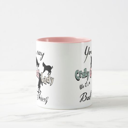 Mug FUNNY CHAT | Vous Dites Crazy Chèvre Lady SW Paste (Centre)