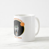 Mug Funny Chat Watching Total Solar Eclipse 2024 (Devant droit)