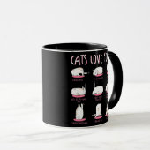 Mug Funny Chats aiment différentes positions Yoga Yoga (Devant droit)