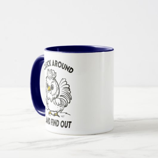 Mug Funny Chicken Cluck Around & Find Out Based Doodle (Devant gauche)