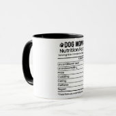 Mug Funny Chien Maman Valeur nutritive (Devant gauche)