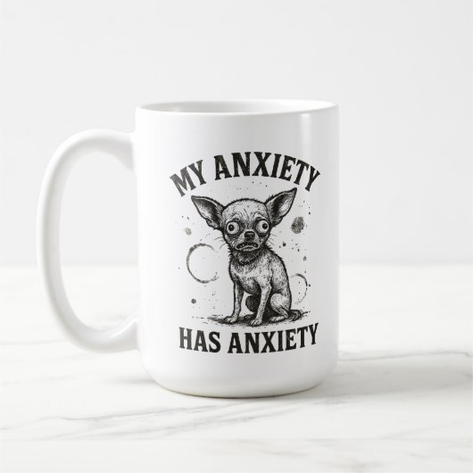 Mug Funny Chihuahua Anxiety Shirt – Distressed Nervous (Gauche)