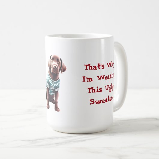 Mug Funny Chocolate Lab dans le Sweat de Noël (Devant droit)