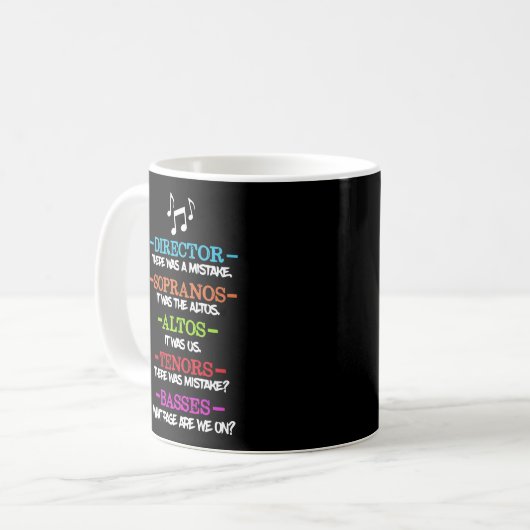 Mug Funny Choir Directeur Soprano Alto Tenor Salon de (Devant gauche)