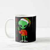 Mug Funny Christmas Alien Ugly Sweater I Believe Santa (Gauche)
