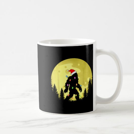 Mug Funny Christmas Bigfoot Santa Hat Moon Sasquatch M (Droite)