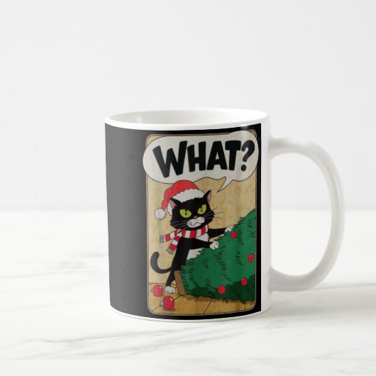 Mug Funny Christmas Cat Christmas Tree Meowy Christmas (Droite)