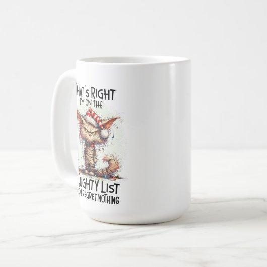 Mug Funny Christmas Cats Naughty List (Devant gauche)