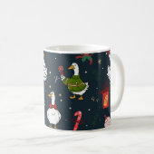 Mug Funny Christmas Ducks Seamless Pattern (Devant droit)