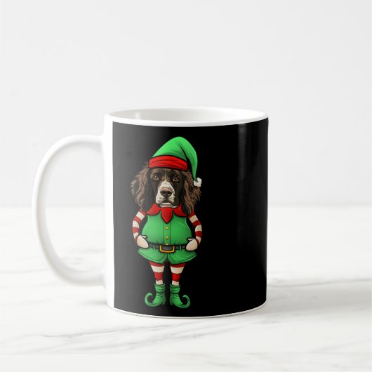Mug Funny Christmas Elf English Springer Spaniel Dog (Gauche)