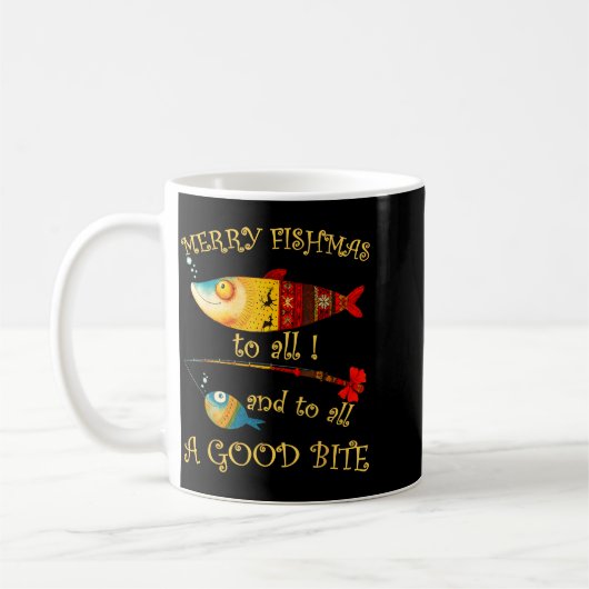 Mug Funny Christmas Fisherman's Merry Fishmas To All F (Gauche)