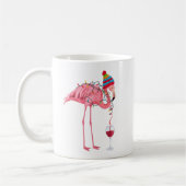 Mug Funny Christmas Flamingo with Wine (Gauche)
