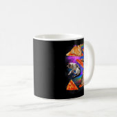 Mug Funny Christmas Galaxy Cat In Space Cat Riding Zza (Devant droit)