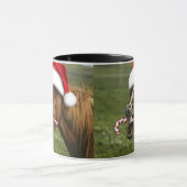 Mug Funny Christmas horse with Santa a smiling (Centre)