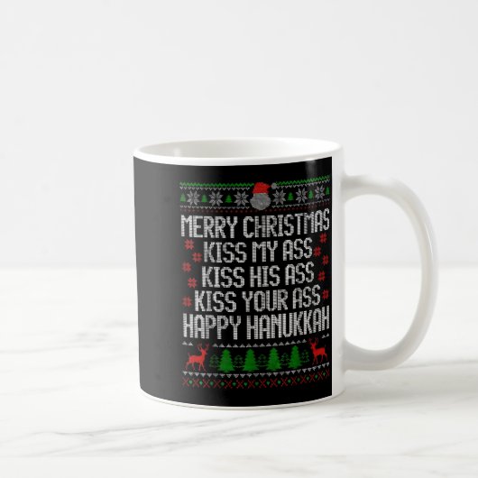 Mug Funny Christmas Kiss My Happy Hanukkah Humor  (Droite)