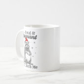 Mug Funny Christmas Raccoon Feral And Pregnant Don't T (Devant gauche)