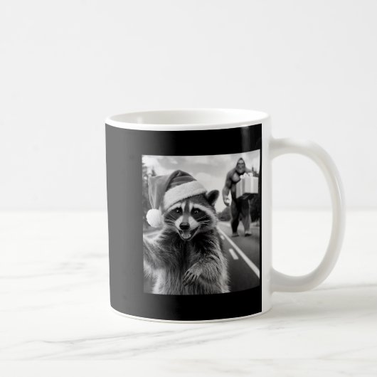 Mug Funny Christmas Raccoon Shirt Raccoon Selfie With  (Droite)