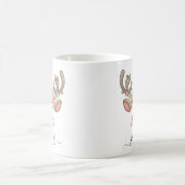 Mug Funny Christmas Reindeer Visages Personnalisé Nom (Centre)