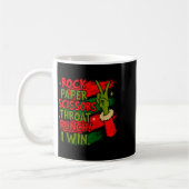 Mug Funny Christmas Rock Paper Scissors Throat Punch  (Gauche)
