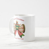 Mug Funny Christmas rustic bow with elves hat (Devant gauche)