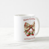 Mug Funny Christmas rustic bow with elves shoes (Devant droit)