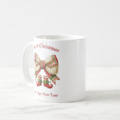 Mug Funny Christmas rustic bow with elves shoes (Devant gauche)