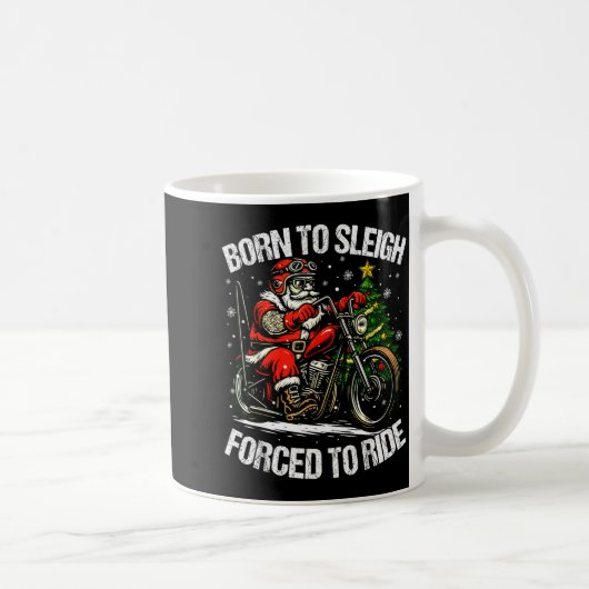 Mug Funny Christmas Santa Riding Motorcycle Bike Biker (Droite)
