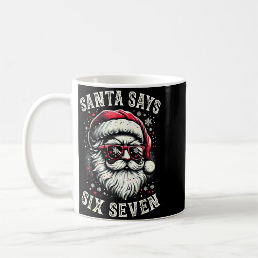 Mug Funny Christmas Santa Six Seven 6-7 Meme Brain Rot (Gauche)