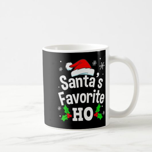 Mug Funny Christmas Santa's Favorite Ho Naughty Pajama (Droite)