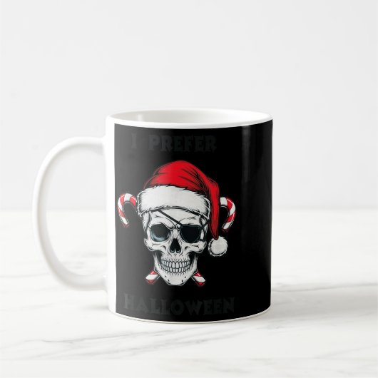 Mug Funny Christmas Skeleton I Prefer Halloween  (Gauche)