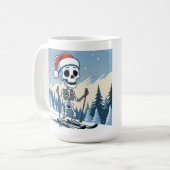 Mug Funny Christmas Skeleton on Skis  (Devant gauche)