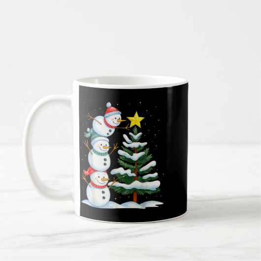 Mug Funny Christmas Snowman Topper Tree Holiday Family (Gauche)