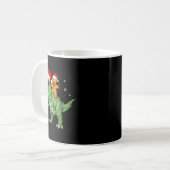 Mug Funny Christmas T Rex Dinosaur Gingerbread Lights (Devant gauche)