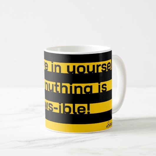 Mug Funny Classic Bumble Bee Stripes Motif rayé (Devant droit)