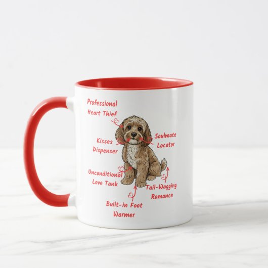 Mug Funny Cockapoo Anatomy - Unique Valentine Gift (Gauche)