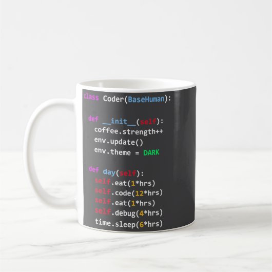 Mug Funny Coding Python Cl Eat Code Sleep (Gauche)
