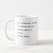 Mug Funny Coding var coffee = new Coffee() Programmers (Gauche)